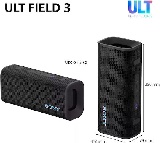 Sony ULT FIELD 3 Wasserdicht Bluetooth-Lautsprecher 27W mit Akkulaufzeit bis zu 24 Stunden Schwarz