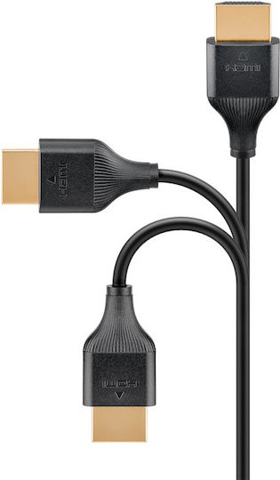Goobay HDMI 2.0 Premium High Speed 4K 60Hz HDR Cable HDMI male - HDMI male 2m Μαύρο