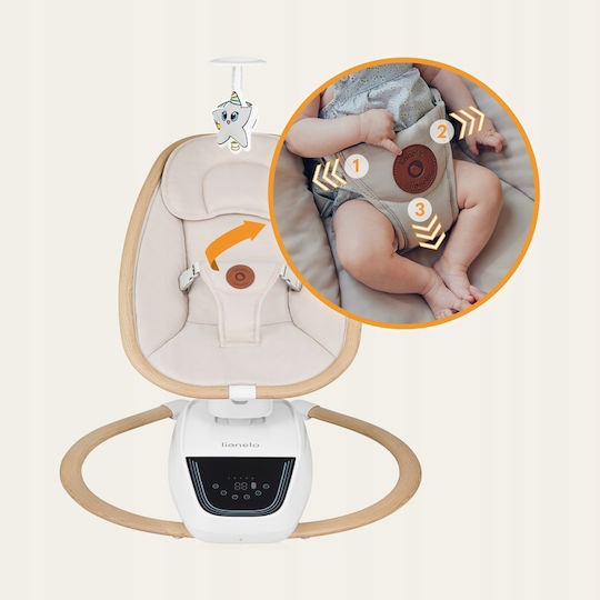 Lionelo Elektrisch Baby Relax Olivia mit Musik Beige Natural für Kind bis 9kg