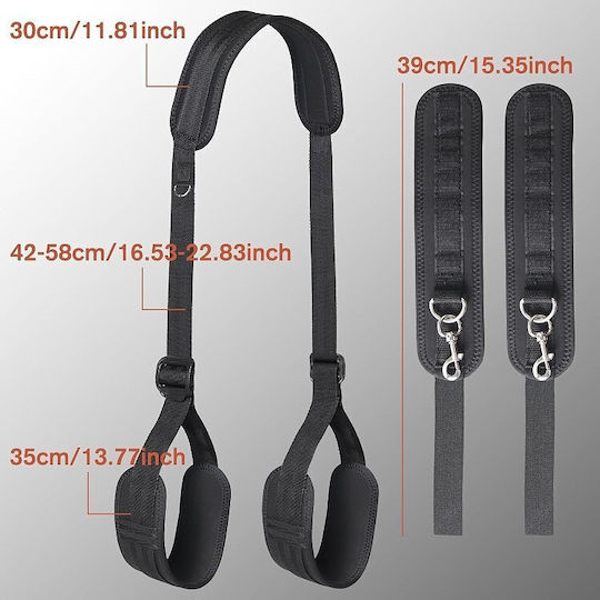 Control Me Bdsm Neck Handcuffs & Thigh Ankle Restraint System Black