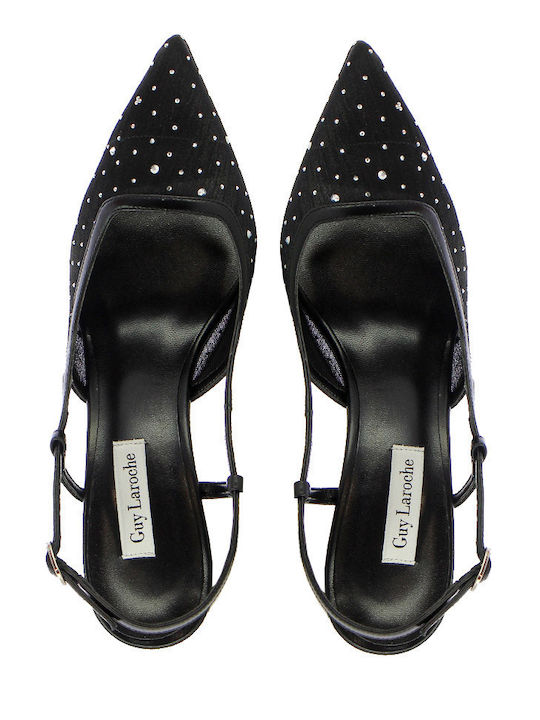 Leder Pumps mit Hochem Absatz Schwarz