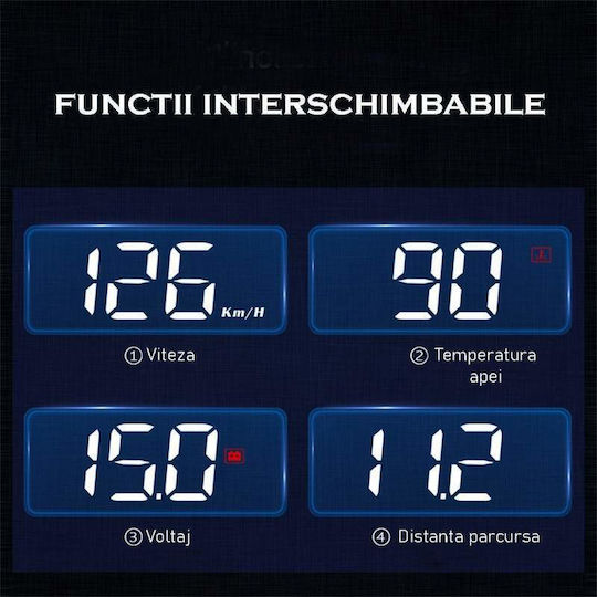 Car Head Up Display, OBD2, RPM Counter and Water Temperature Digital Instrument