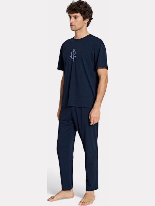 Мъжки летни пижами Pijadore Hold Fast Blue Pjdr1815-1-blue