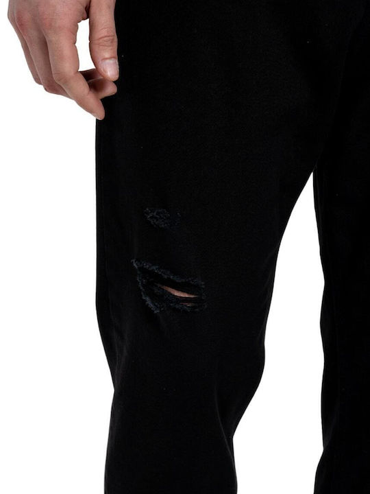 Ανδρικό Παντελόνι Τζιν Ελαστικό Relaxed Fit Black