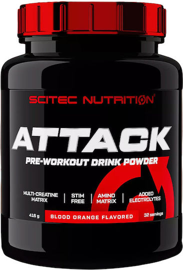 Scitec Nutrition Attack! 2.0 Supliment Pre-antrenament 416gr Portocală Sângerie