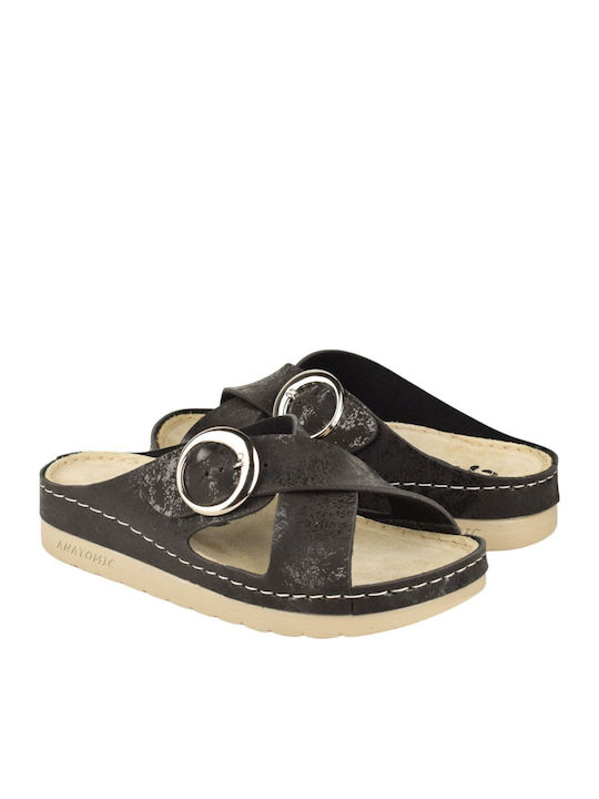 Women's Flat Sandals Anatomic in Black Color