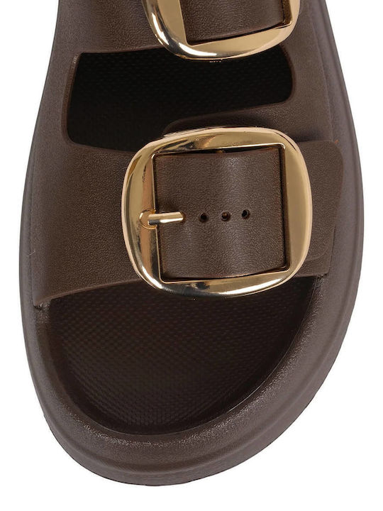 Women's Flat Sandals in Brown Color