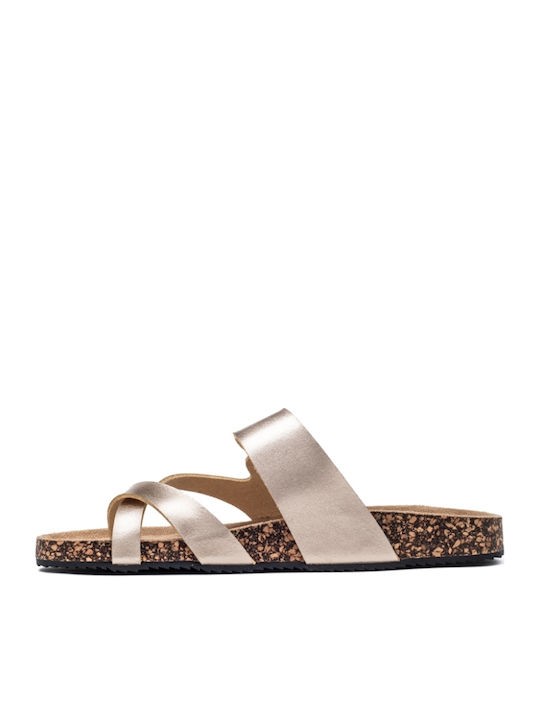 Women's Flat Sandals Flatforms in Gold Color