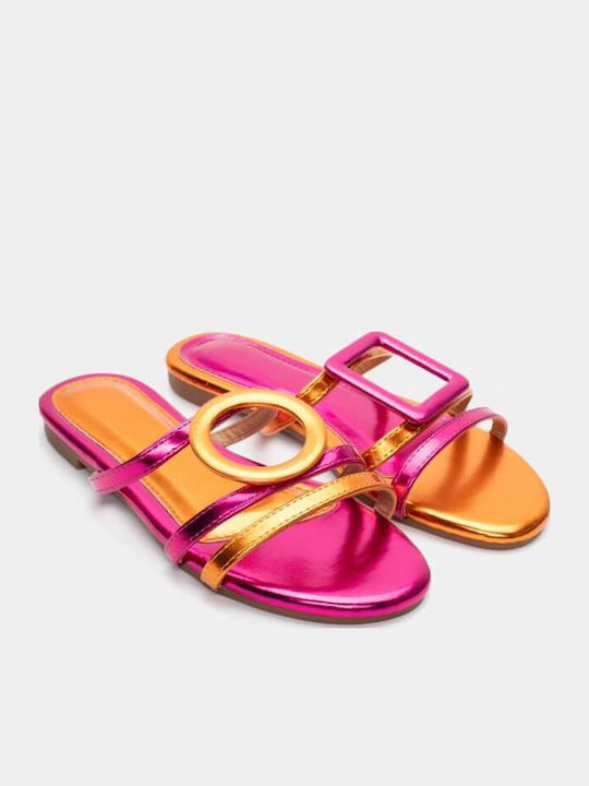 Women's Flat Sandals in Fuchsia Color