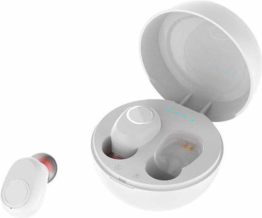 LB-10 In-ear Bluetooth Handsfree Căști cu Rezistență la Transpirație și Carcasă de Încărcare Alb