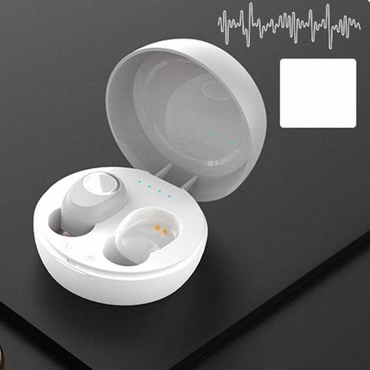 LB-10 In-ear Bluetooth Handsfree Căști cu Rezistență la Transpirație și Carcasă de Încărcare Alb