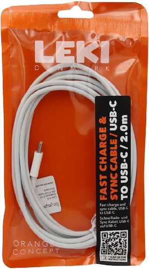 Leki USB 2.0 Cable USB-C male - USB-C Πορτοκαλί 2m 50058