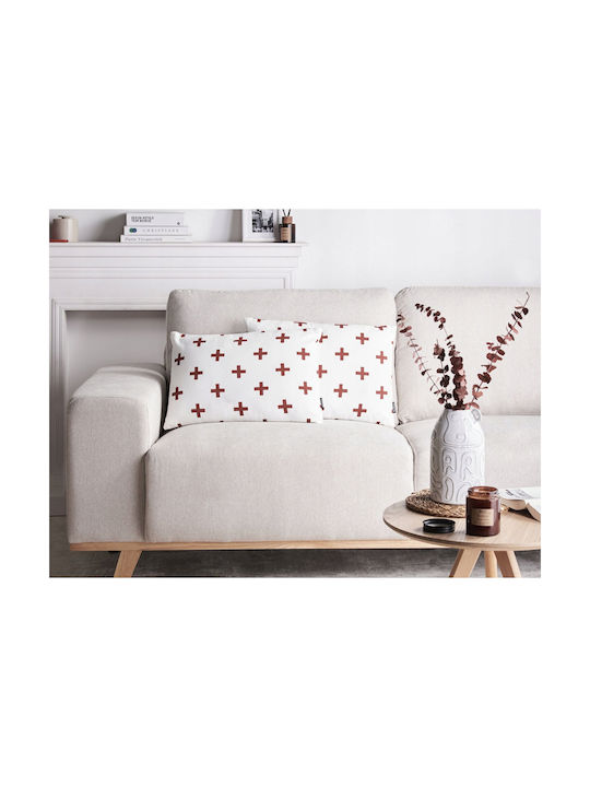 Beliani Μαξιλάρι Καναπέ Velleia από 100% Βαμβάκι White 35x50εκ.