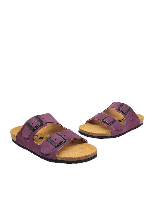 Plakton Δερμάτινα Σανδάλια Mauve/Black