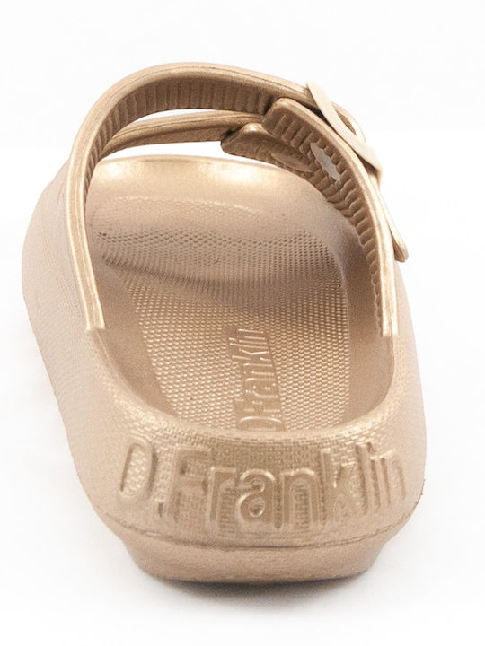 Flache Sandalen für Damen in Gold Farbe