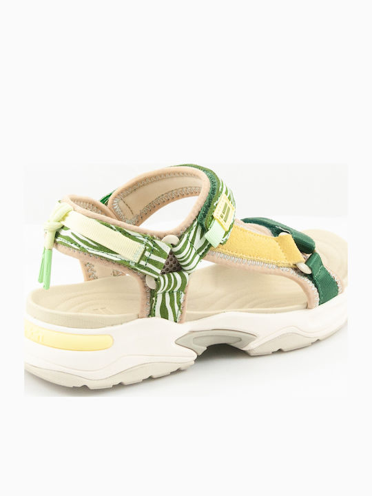 Flache Sandalen für Damen in Grün Farbe