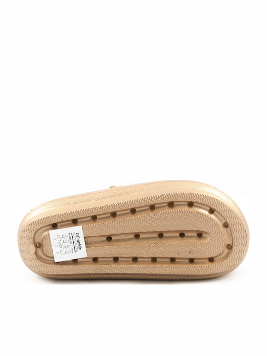 Flache Sandalen für Damen in Gold Farbe