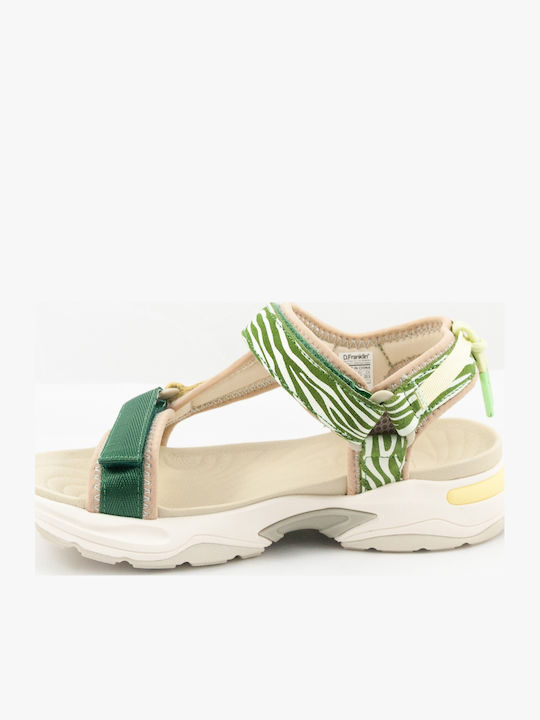 Flache Sandalen für Damen in Grün Farbe