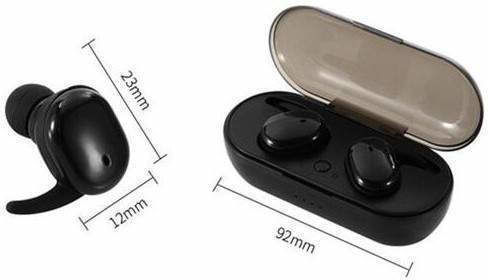 KD02 In ear Bluetooth хендсфри Слушалки с Кутийка за Зареждане Черен