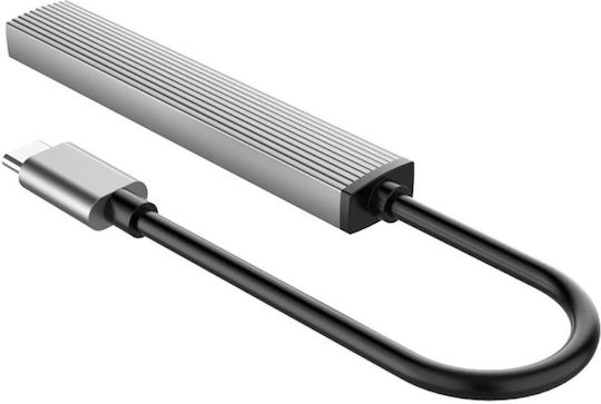 Orico USB-Hub 4 Anschlüsse USB 3.0 mit Anschluss an einen Computer USB-C / USB-A Graues