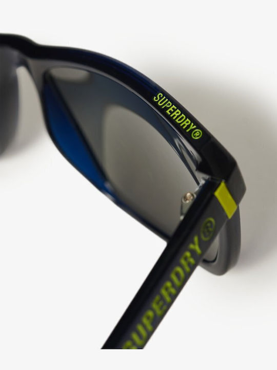 Superdry Men's Sunglasses with Black Plastic Frame and Blue Mirror Lens Y9710010A-G1U