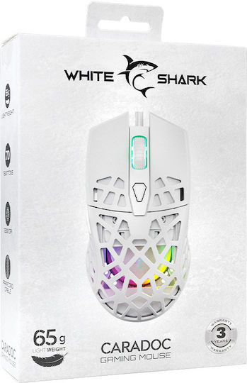 White Shark Caradoc GM-5018 RGB Gaming Ποντίκι 7200 DPI Λευκό