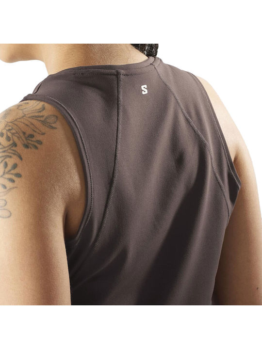 Shakeout BliSS Tanklette Women's Athletic Crop Top Sleeveless Brown