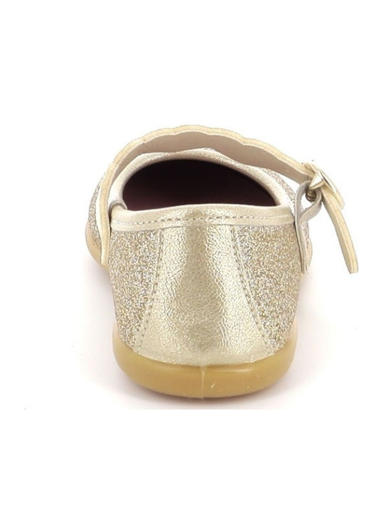 Kids Ballerinas with Adjustable Metal Clasp Gold
