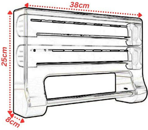 Primanova Plastic Paper Towel Holder White 38x8x25cm 25818