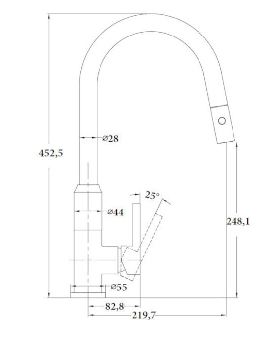 ACP ACP-05 Ψηλή Πάγκου με Ντουζ Ασημί ACP ACP-05 Ψηλή Πάγκου με Ντουζ Ασημί