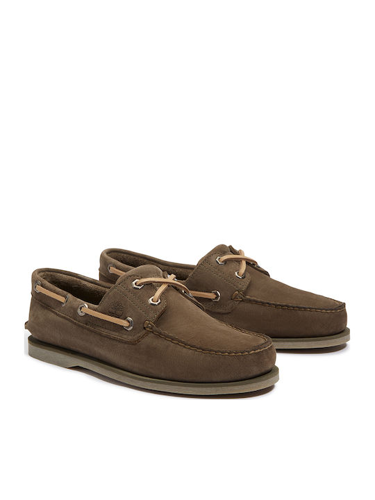 Classic Boat 2-eye Men's Leather Moccasins Brown