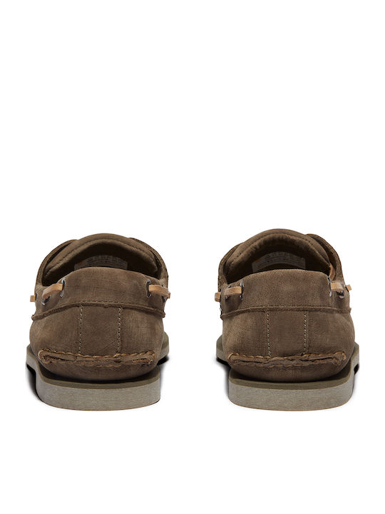 Classic Boat 2-eye Men's Leather Moccasins Brown