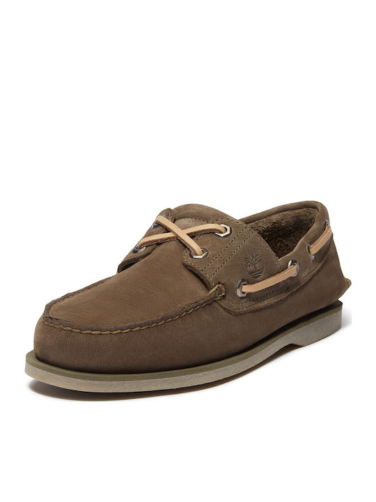 Classic Boat 2-eye Men's Leather Moccasins Brown