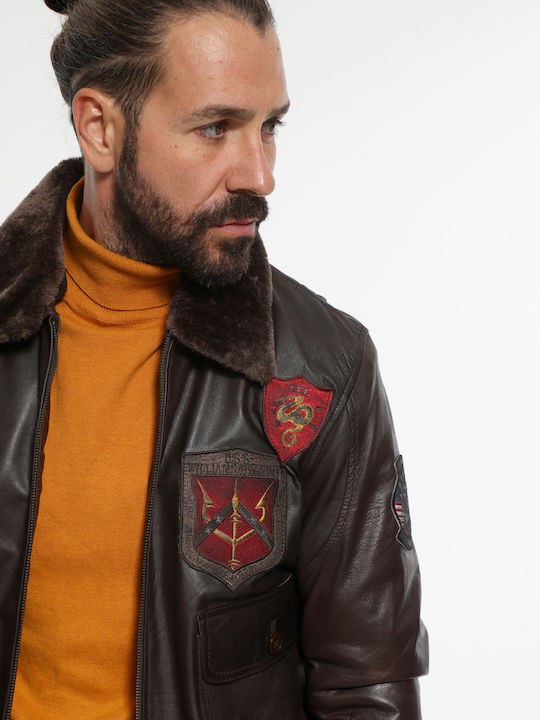 Newton Leather Pilot Δερμάτινο Μπουφάν Ταμπά