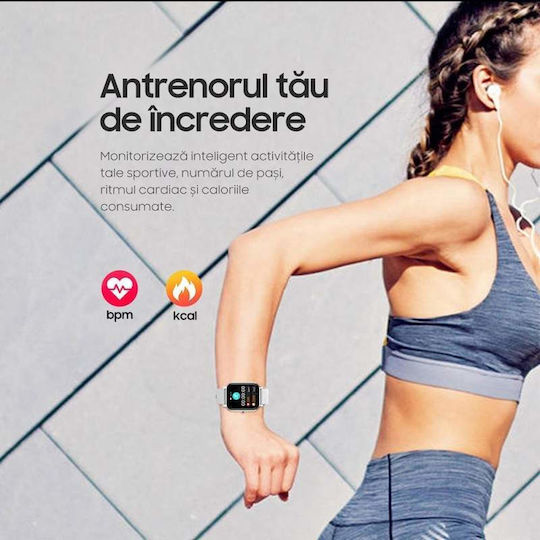 Smartwatch με Παλμογράφο (Ασημί)