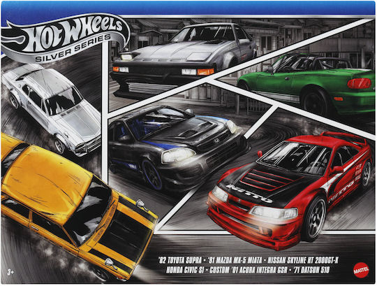 Hot Wheels Cars Set Silver Series Streets Japan Vehicle Set Scale 1:64 For 3+ Years Old