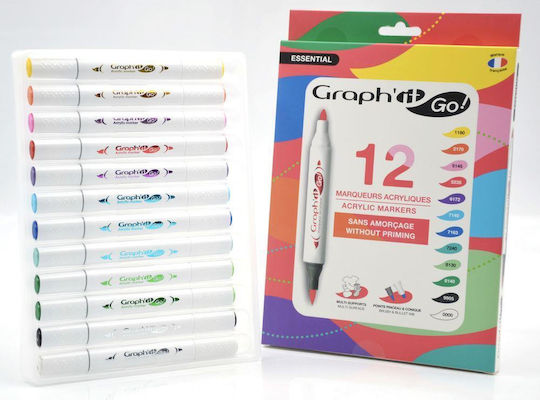 Graph' it Acrylic Markers Assorted Colors 12pcs