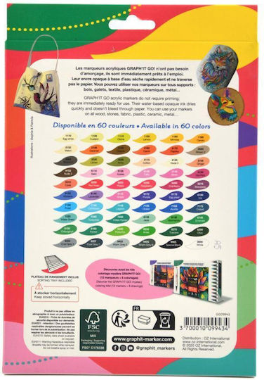 Graph' it Acrylic Markers Assorted Colors 12pcs