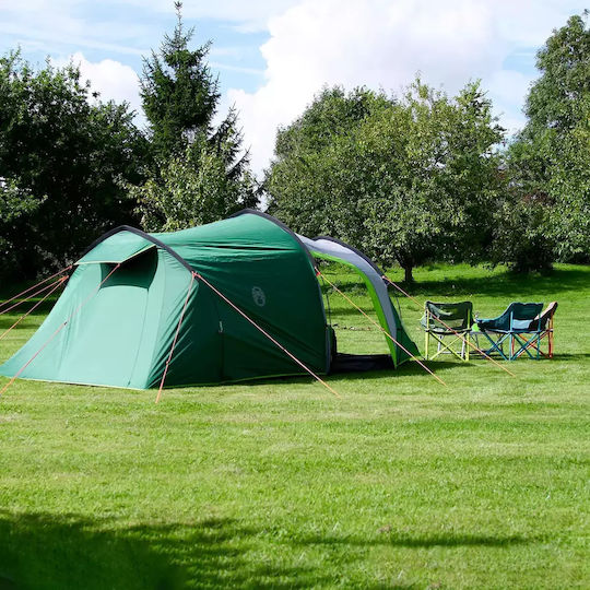 Coleman Chimney Rock 3 Plus Winter Camping Tent Tunnel Green with Double Cloth for 3 People 400x200x155cm