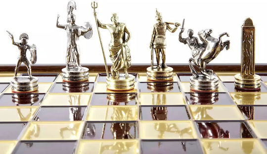 AristonLab Greek Mythology Discobolus Handmade Chess Metal with Pawns 33.6x33.6cm