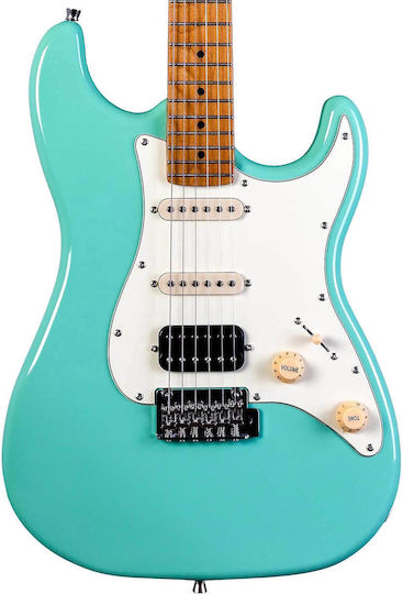 Set Elektrische Gitarre Stratocaster Grün mit Tasche Deluxe-Paket