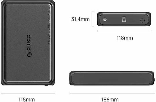 Orico Case for Hard Drive 3.5" SATA III with Connection Type-C