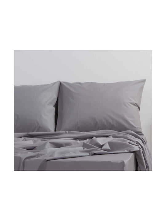 Nef-Nef Homeware Basic Σετ Μαξιλαροθήκες με Φάσα 726 Light Grey 52x72εκ.
