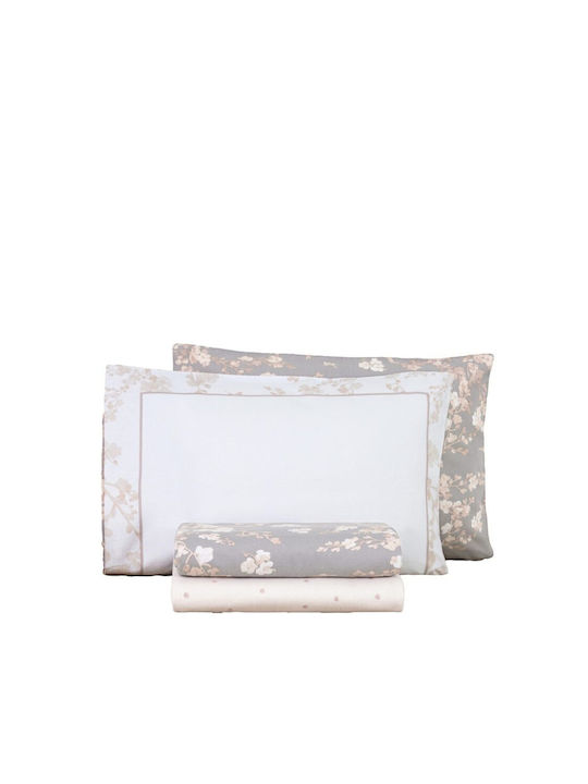 Nima Florian Kissenbezug-Set Flanell mit Umschlagumschlag Gray 50x70cm.