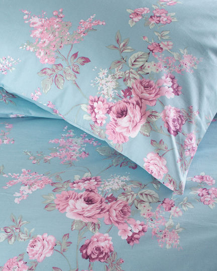 Rythmos Springtime Kissenbezug-Set mit Umschlagumschlag Blue 50x70cm.