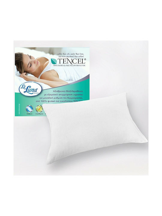 La Luna Tencel Pillow Protector Set Waterproof White 50x75cm.