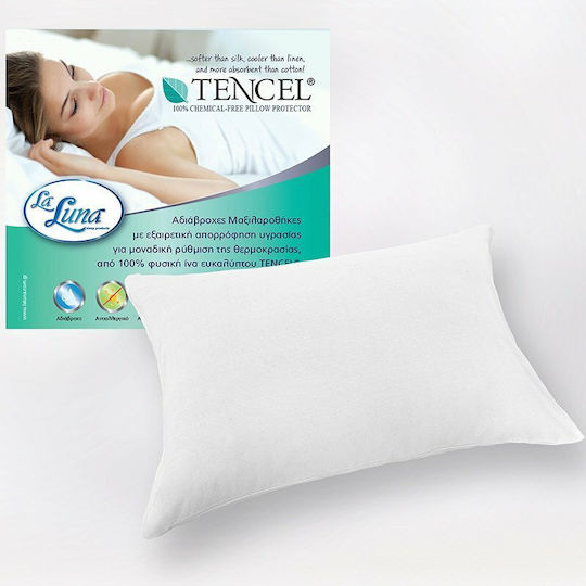 La Luna Tencel Pillow Protector Set Waterproof White 50x75cm.