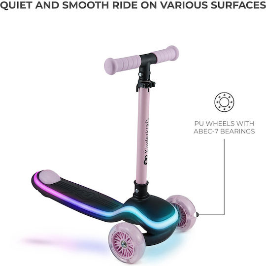 Kinderkraft Kids Scooter Foldable Raket 3-Wheel Pink