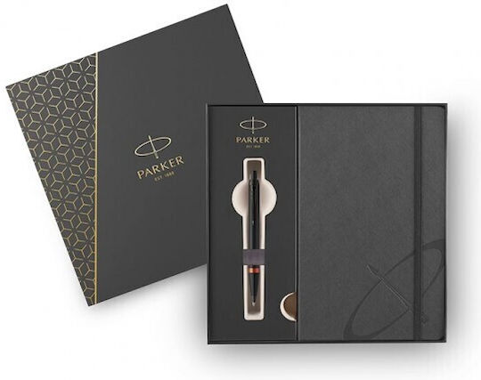 Parker Im Vibrant Rings Flame Pen Set Ballpoint Medium Orange (in a paper cassette)