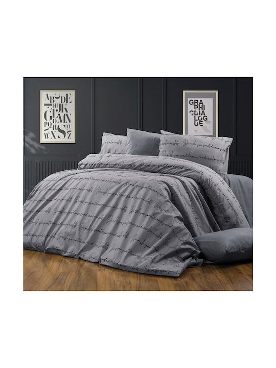Dimcol Αρίσβη Μαξιλαροθήκη με Φάσα Grey 50x70εκ.